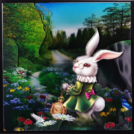 Fairy Tales - Wonderland Through The Looking Glass 10 - Special 3D Decoupage + Insert & Tag by Claire James