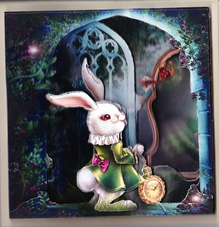 Fairy Tales - Wonderland Through The Looking Glass 13 - Special 3D Decoupage + Insert & Tag by Claire James