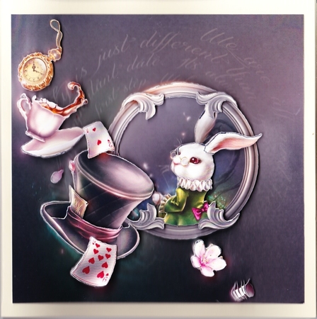 Fairy Tales - Wonderland Through The Looking Glass 16 - Special 3D Decoupage + Insert & Tag by Claire James