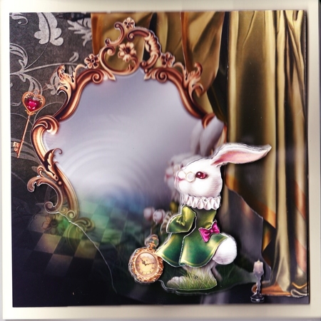 Fairy Tales - Wonderland Through The Looking Glass 18 - Special 3D Decoupage + Insert & Tag by Claire James