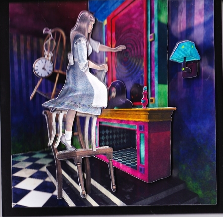 Fairy Tales - Wonderland Through The Looking Glass 25 - Special 3D Decoupage + Insert & Tag by Claire James