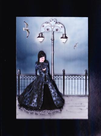 Promenade V Sea Breeze Victorian Blue + Decoupage by Claire James