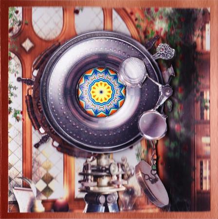 Steampunk Kalidescope Ocular Device Viewer + Tags & Insert by Claire James
