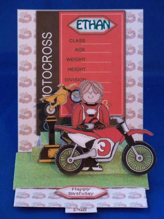 Motocross Pop Up Slider Card Kit by Clare Chanter