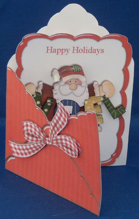 Scalloped Envelope Card - Santa Clause by Clare Chanter
