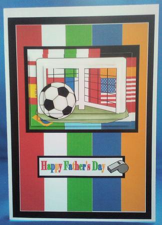 Colourful World Cup Fathers Day Card Front by Clare Chanter
