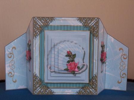 Rose Pyramage Reverse Gatefold Card by Clare Chanter