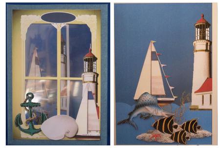 Inside Out Dimensional Card Nautical Through My Window by Clare Chanter