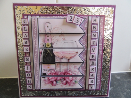 CHAMPAGNE 7.5 Alphabet Quick Congratulations, Anniversary or Engagement Card Kit  by Clare Odonnell
