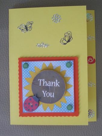 Flower and Ladybird Thank You Topper by Claudia Abdilla
