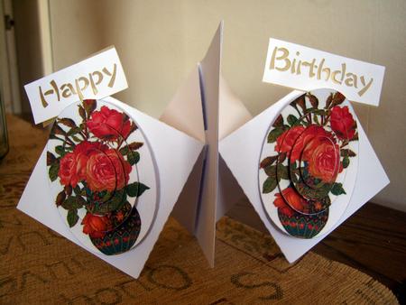 Spring Card Vase Of Roses by Clive Couter