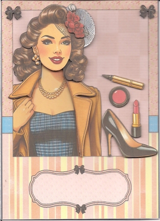1950s Lady Make Up and Shoes A5 Card Front and Decoupage by COLETTE MORRIS
