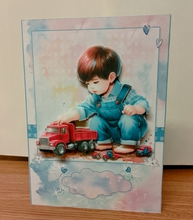 Birthday Boys New Truck A5 Topper and Decoupage by COLETTE MORRIS