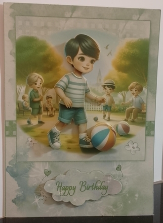 Birthday Boys New Football A5 Toper and Decoupage by COLETTE MORRIS