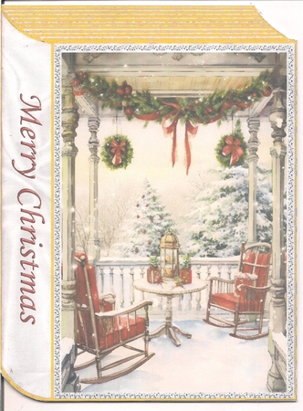Pretty Snow Scene Gold Folded Book (One) by COLETTE MORRIS