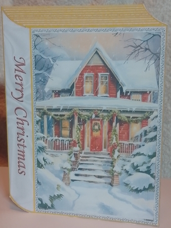 Pretty Snow Scene Gold Folded Book (Two) by COLETTE MORRIS