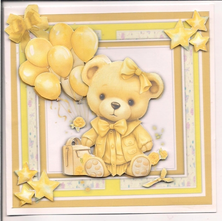 6x6 Quick Cards Gorgeous yellow Teddy by COLETTE MORRIS