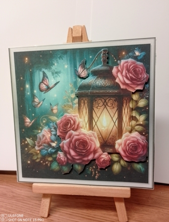 Rose Butterfly Lantern 3 by COLETTE MORRIS
