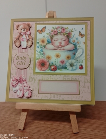 Baby girl card front (n) 2 by COLETTE MORRIS