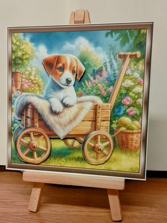 Garden Wagon Pups (3) 2 by COLETTE MORRIS