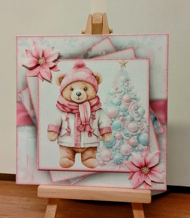 Pink Christmas Teddy 2 Mini Kit  by COLETTE MORRIS