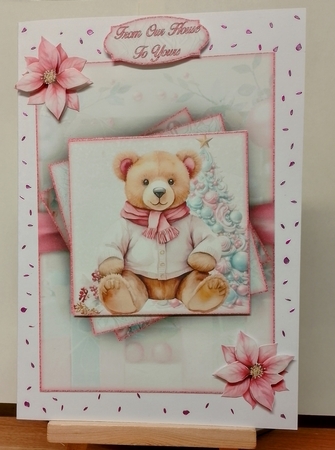 Pink Christmas Teddy 2 Mini Kit  by COLETTE MORRIS