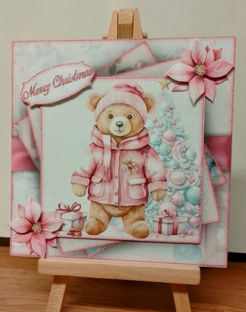 Pink Christmas Teddy 2 Mini Kit  by COLETTE MORRIS