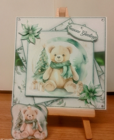 Green Christmas Teddy 2 Mini Kit  by COLETTE MORRIS
