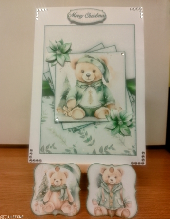 Green Christmas Teddy 2 Mini Kit  by COLETTE MORRIS