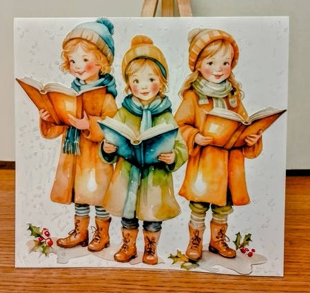 CF-CU24(AI)-Wc-Carol Singers-Christmas white beige gold by COLETTE MORRIS