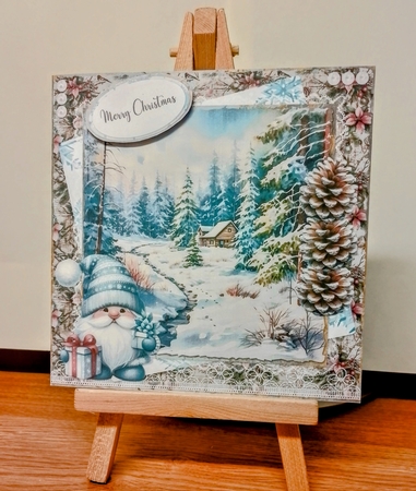 Winter Woodland 6: Snowy Cabin 5 x 5 Quick Cut & Fold Card with Sentiments by COLETTE MORRIS