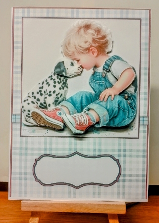 Boys Best Friend Card Front and Decoupage by COLETTE MORRIS