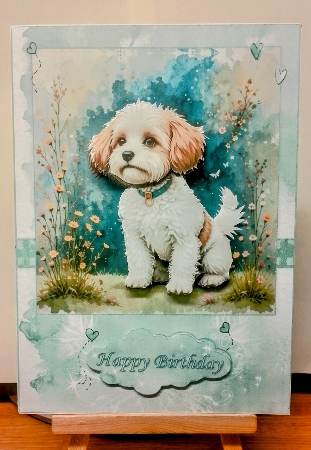 Cockapoo Dog A5 Topper and Decoupage by COLETTE MORRIS