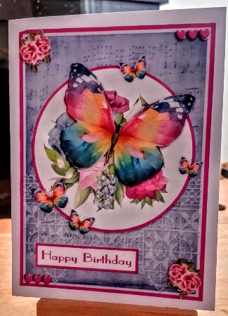 Butterflies on flowers greeting card by COLETTE MORRIS