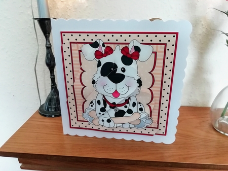 Cute Little Spotty Dog Fan Pyramage Topper by Colin  Boulton
