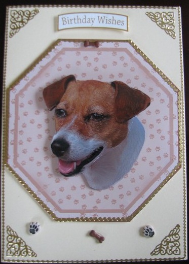 Jack Russell Terrier Plate Shaped Card & Stand by Colleen Willcox