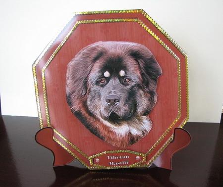 Tibetan Mastiff Plaque with Stand by Colleen Willcox