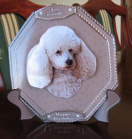 Toy Poodle Plaque & Stand by Colleen Willcox