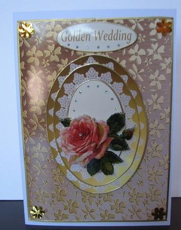 Gold Metallic Flowers Matching Backing Paper by Colleen Willcox