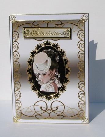 Swirls & Oval Frame Various Occasions Plain Card 2 by Colleen Willcox