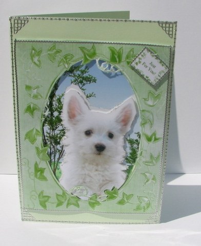 Westie the Puppy Dog Frame Card with Sentiments & Gift Tag by Colleen Willcox