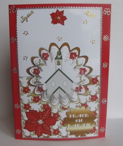 Christmas Church Scalloped Over the Edge Pyramid by Colleen Willcox
