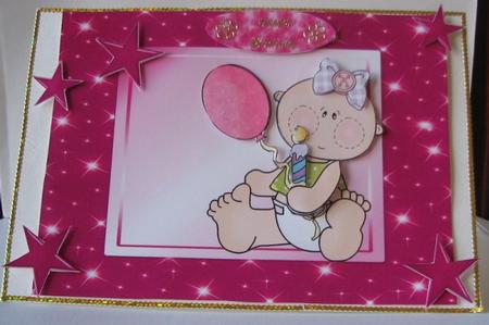 First Birthday Baby Girl Pink & Purple by Colleen Willcox