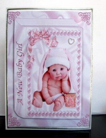 Little Cutie Baby Doll in Pearl Frame on Folded Book A4 by Colleen Willcox