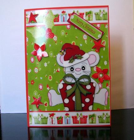 Cute Little Santa Christmas Mouse by Colleen Willcox