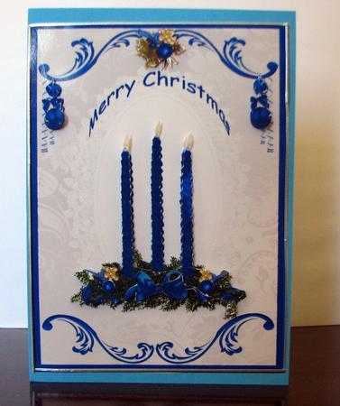 Blue Christmas Candles by Colleen Willcox