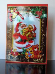 Santa in His Teddy Bear Workshop A4 by Colleen Willcox