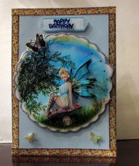 Fairy & Frog - Circular Topper or Plate Card by Colleen Willcox