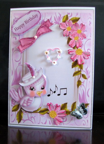 Gorgeous Little Bird on Flower Branch by Colleen Willcox