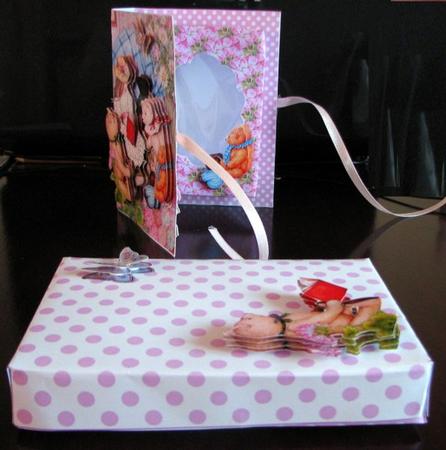 Girl and Bears Combi Card Box with Presentation Box Handcut by Colleen Willcox